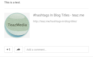 Hash symbol in a blog title on Google+