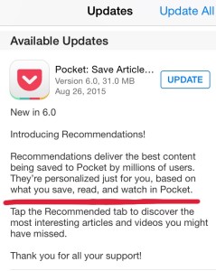 Pocket Recommendation Privacy Issue