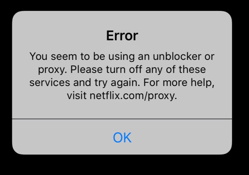 Netflix says to turn off our VPN
