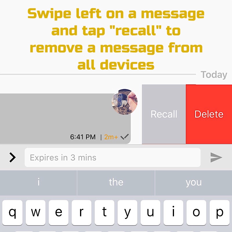 Swipe left and recall