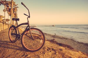 cruzer bike on seashore